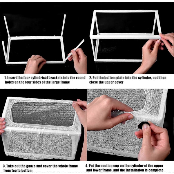 Fiskeisolasjonsboks for akvarium, Stor klekkerinett, Fiskeinkubator akvarium, Fiskeoppdrettsboks med sugekopper 26 x 15 x 15,5 cm