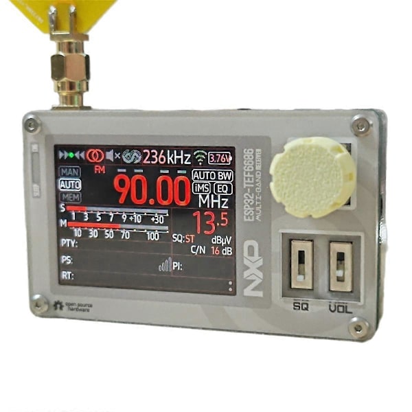 Mini TEF6686 Radio med Loop-antenn ESP32 Fullbandsradio
