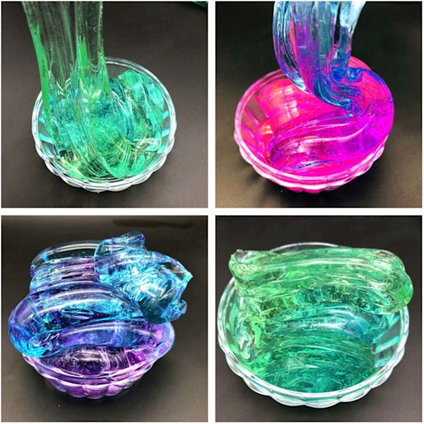 DIY fargeblanding Colorblock Gradient Crystal Mud Toy For Kids Clear Fluffy Clay Anti Stress Toy