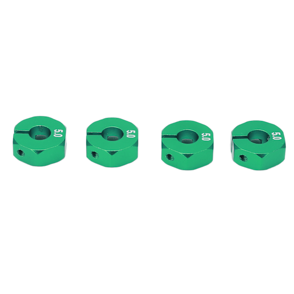 4 stk 12 mm Hjul Hex Drive Hub Adapter Combiner Coupler med stiftskruer RC Car Reservedeler for 1/10 RC CarGreen
