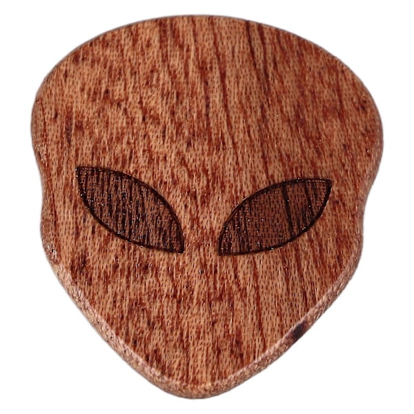 Cool Skull Gitarrplektrum Halloween Skräckinjagande Massivt Trä Musikinstrument Tillbehör Typ A(sapele)