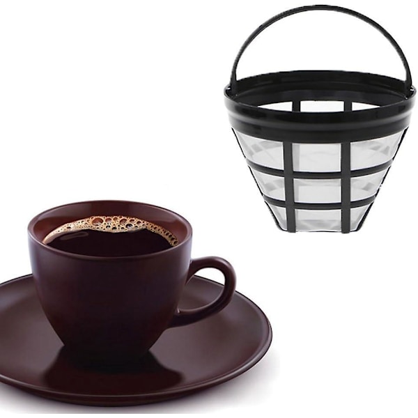 Praktiska 2 st återanvändbara kaffefilter - Lösning i rostfritt stål och pappersmugg av hög kvalitet