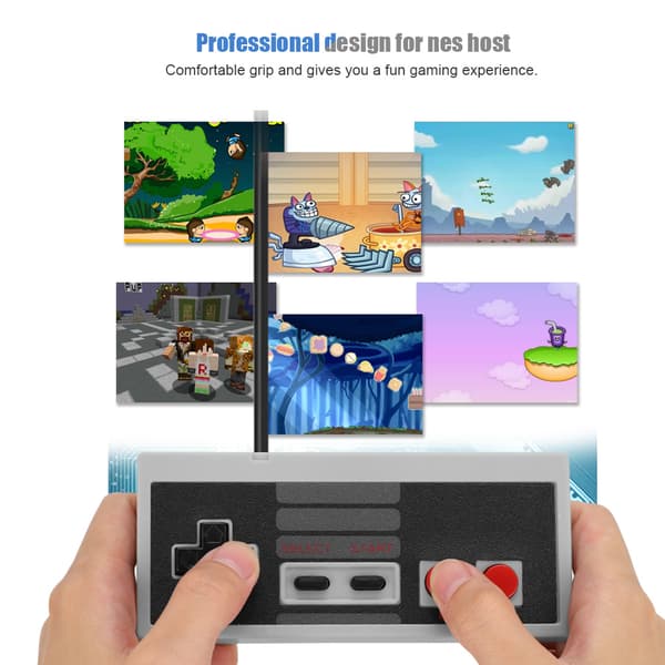 Klassisk kablet USB-spillhåndtak spillkontroller opprinnelig designet for NES Mini Host (grå)