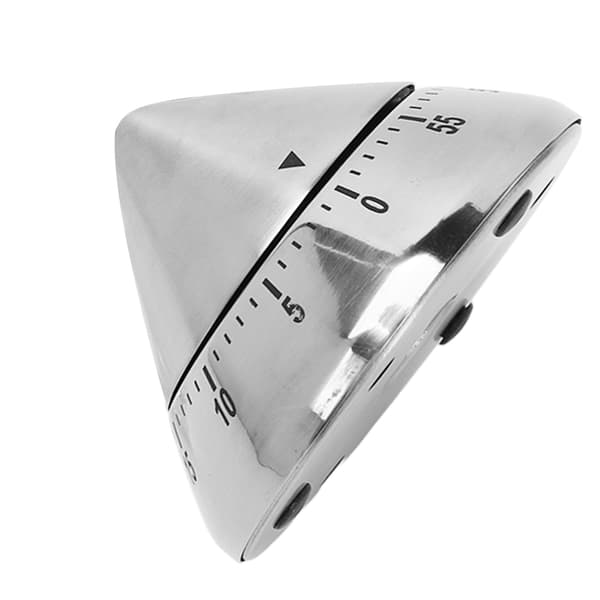 Mekanisk timer med spids, klar skala, rustfrit stål, mekanisk madlavningspåmindelse til køkken og sauna