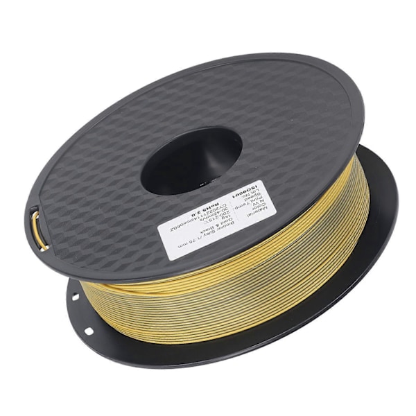 Silke PLA Filament 1.75mm Dobbelt Farve Tilstopningsfri Dikromatisk Spole Skinnende 3D Printer Forbrugsvare Guld og Sort
