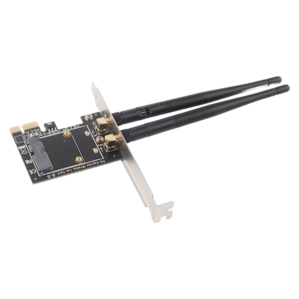 Mini PCI‑E til PCI‑E-kort adapter med 2 antenner for halv størrelse PCI Express trådløst kort