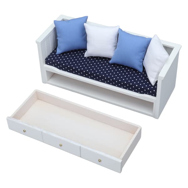 1:12 Dukkehus Sofa Legetøj Mini Træ Møbelmodel Dukkehus Soveværelse Stue Dekoration