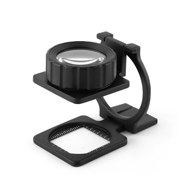 15X bærbar foldbar forstørrelsesglas stand forstørrelsesglas linse lup måleskala
