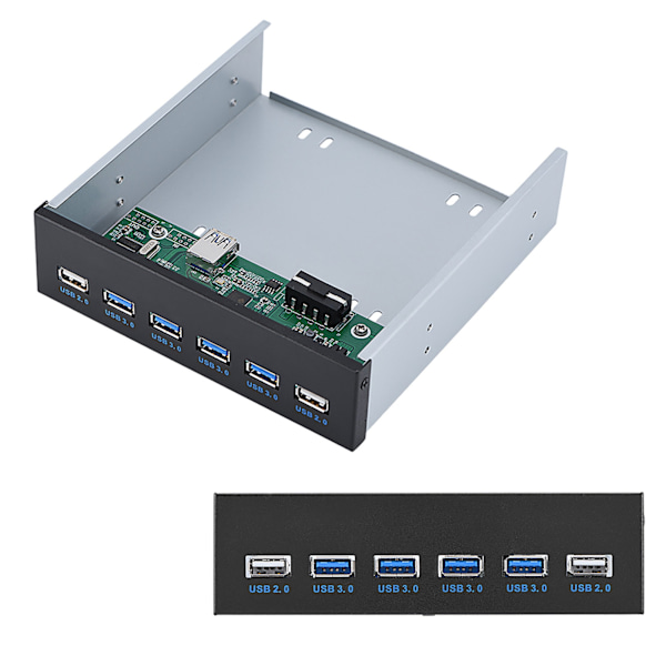 19-nastainen 4 * USB3.0 + 2 * USB2.0 6 -liitäntä metallinen etupaneelin USB keskitin