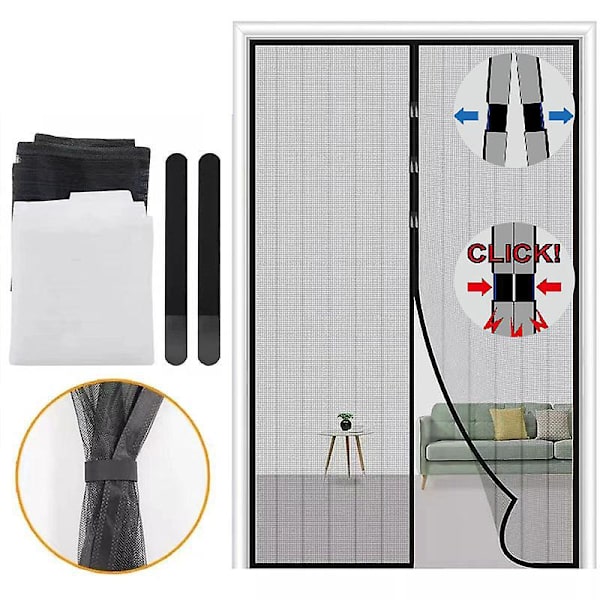 Magnetisk Insektnet Dørgardin - 100cm X 210cm - Justerbar og Nem at Installere - Perfekt til Alle Døre