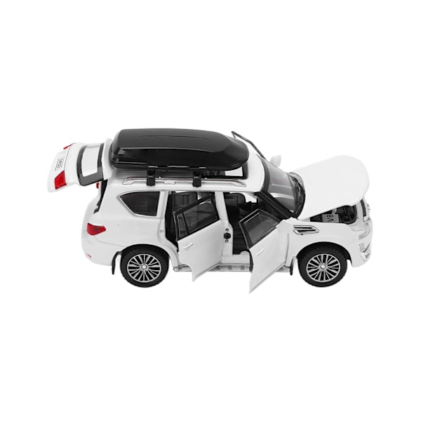 1/32 SUV-automalli, metallivalettu, vetämällä taakse vedettävä ajoneuvo, lelu, jossa ääni ja valo, pojille ja tytöille, valkoinen