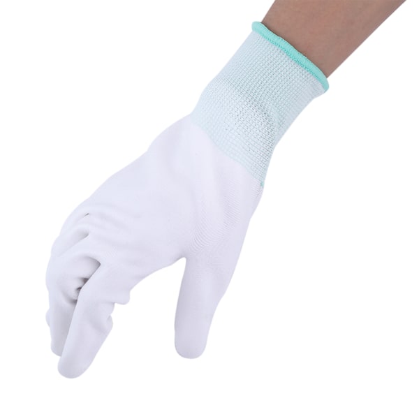 Antistatisk antiskridhandske PU-belagt håndfladefingerdel til elektronisk arbejder(M)