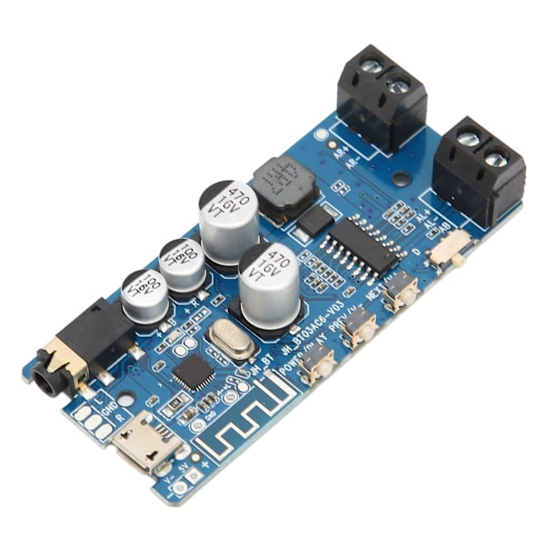 2-kanals Bluetooth 5.0 Stereo Power Amplifier Board Bluetooth Vocal Receiver Amplifier BoardBlue