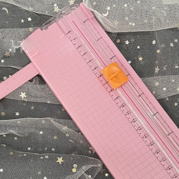 Papirkutter Liten Minifolding Klarskala Grader Gratis karbonstålskjæring Scrapbook Papir Trimmer Rosa