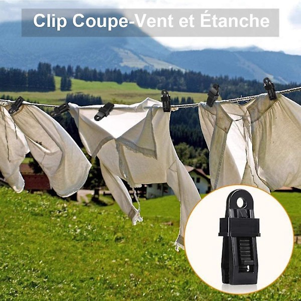 15 stk. Campingtelt Klips Plastikke Tarp Klemmer til Camping Baldakin Aktiviteter (Sort)