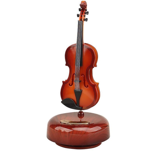 Klassisk violinmusikboks med roterende base - perfekt gave til drenge og piger