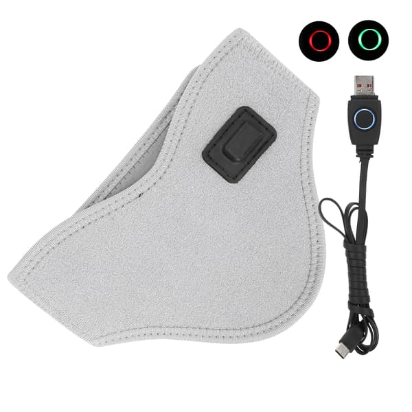 Uppvärmd halsduk för att lindra nacksmärta, värmeterapi, justerbar USB-uppvärmd cervikal krage, grå