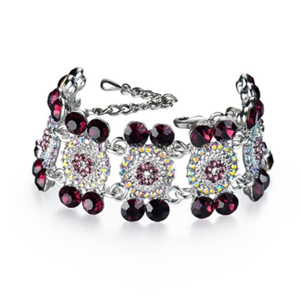 Kvinders Mode Klassisk Elegant Legering Rhinestone Blomsterarmbånd Smykker