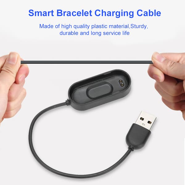 2 STK M4 Plastik Sort 4 Generations Armbånd Opladerkabel Opladningsdock til Xiaomi