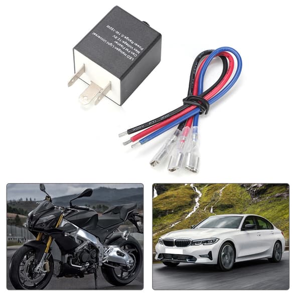 Universal 12V Motorcykel Justerbar LED Blinklys Blinker Lys Flasher Relæ