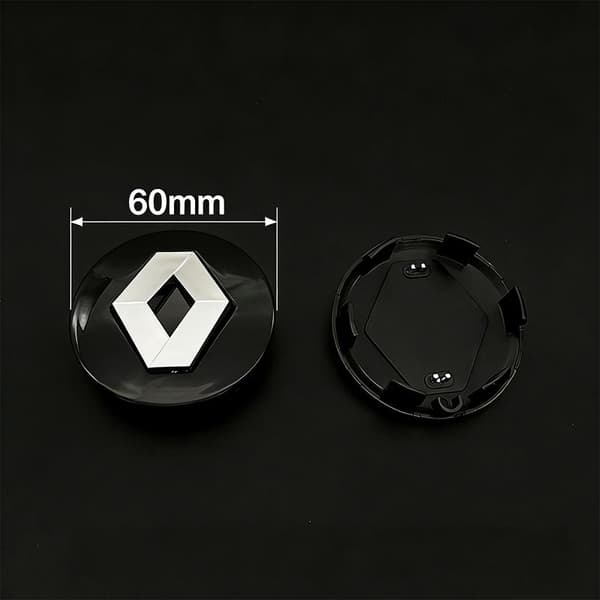 57 mm hjulkapsel til Renault – universel fælgcenter, 4-delt sæt, holdbart og letinstalleret biltilbehør – sort ABS