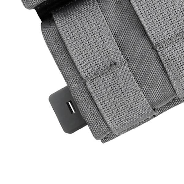 Militært tilbehørsveske med Molle-innlegg, matte- og nylonduk, multifunksjonell belteveske for utendørs bruk, grå