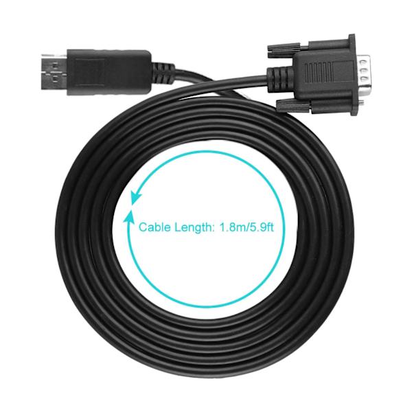 1080P HD DisplayPort til VGA-kabeladapter til bærbar pc (1,8 m)