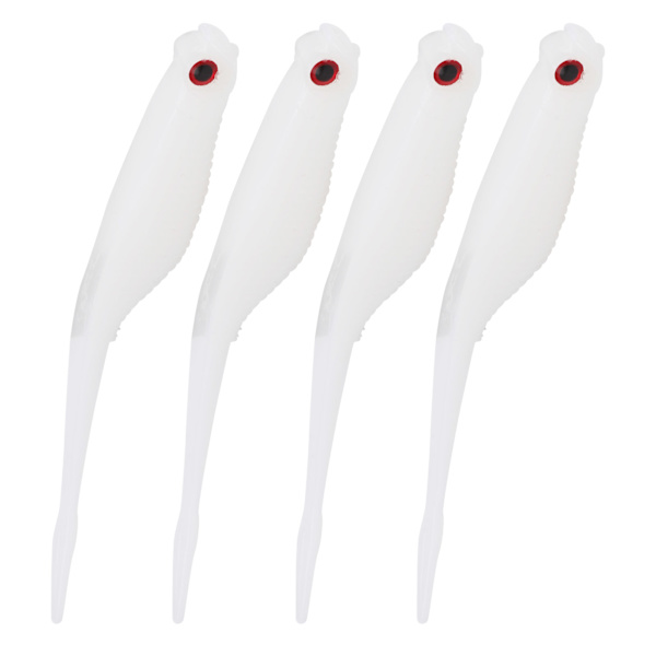 Gaffelhaleorm myk lokke 130 mm/7g Enkel dobbel farge kunstig bassagn fiskeutstyr Hvit