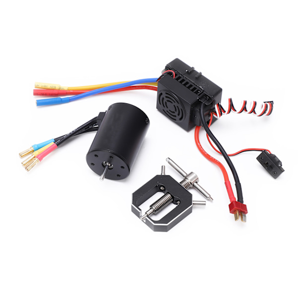 3650 3900KV Vattentät Borstlös Motor med 60A ESC Motor Drevväxel Avdragare Combo Set för 1/10 1/8 RC Bil