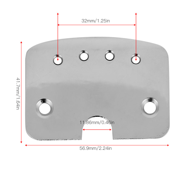 Messinggitar-haleinstrumenttilbehør for 4-strengs sigarboksgitarer
