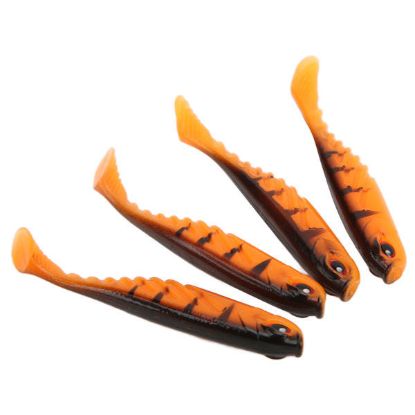 4 kpl AR48 75mm/3.2g T-pyrstö pehmeä syötti kaksivärinen keinotekoinen kalastusviehe Wobbler TacklePard oranssi