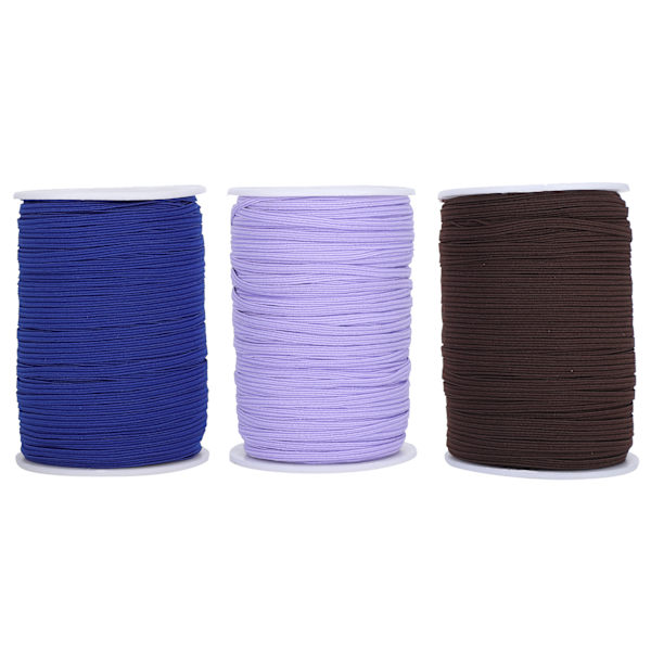Elastiskt band platt syrep snöre sladd DIY ärm masktillverkning hög elastisk 100 yards rulle (blå brun lila)