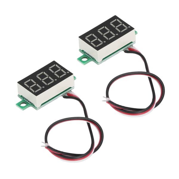 2 st Digital Voltmeter Spänningsmätare 3 Trådar 0.36in Grön LED-display DC0.00V‑30.0V