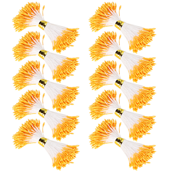 900 stk kunstig stamen gips oransje farge dobbel ende simuleringsbukett Lag tilbehør (1mm (14#))