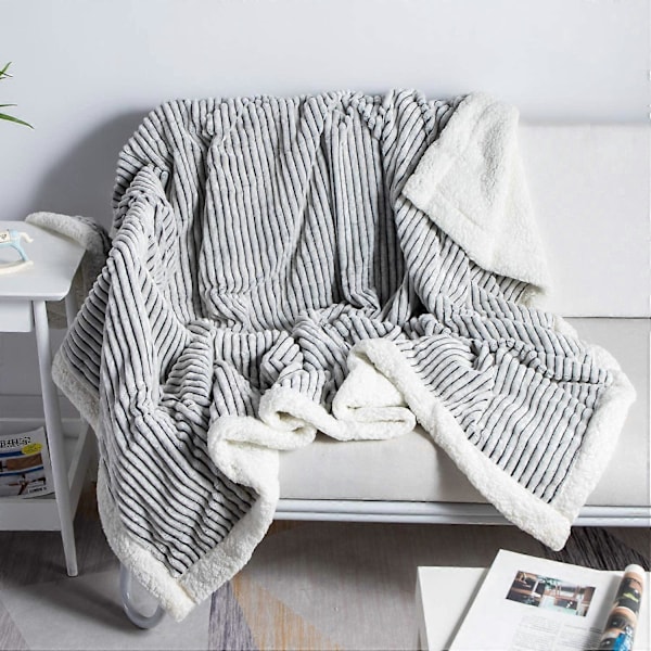Sherpa Fleece Filt Dubbelsidig Sherpa Flanell Filt Mjuk Plysch
