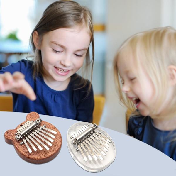 8 Tone Mini Tommelfingerklaver Bærbar Fingerklaver Træ Musikinstrument til Børn Begyndere og Professionelle