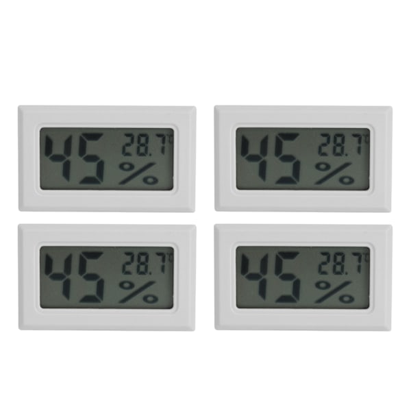 4 stk. Mini innebygde digitale temperatur- og fuktighetsmålere Måler innendørs termometer hygrometer TS-804-W