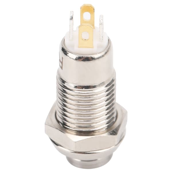 8mm Momentan Trykknapp Bryter Vanntett Trykknapp Startbryter med Lys 3VHvit