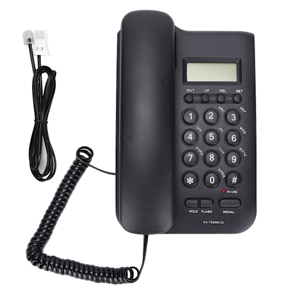 KXT5006CID-puhelin toimistoon, kotiin, hotelliin, soittajalle, pieni jatkotuki, soittajan tunnistus, puolihandsfree (musta)
