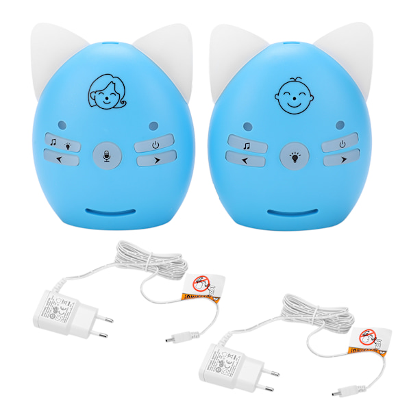 Trådløs lyd babyalarm tovejs tale lydalarm natlys hjemme lydalarm 100-240V(EU stik )