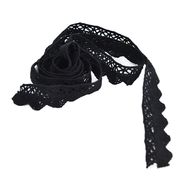 Spetsband DIY Bomullsnät 2 cm Bredd 20 Yards Elegant tyg Spetskant för Gardinkläder Bordsduk Presentpaket Svart