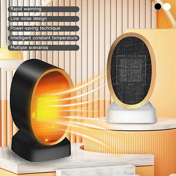 Bärbar Sladdlös Värmare Effektiv & Intelligent Konstant Temperatur XL Svart