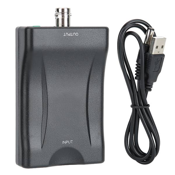 Musta HDMI-BNC-videomuunnin, joka on yhteensopiva PAL/NTSC-järjestelmien kanssa DVD-tallentimelle