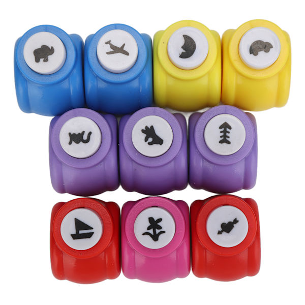 10st Hålslag Mini Multiple Mönster DIY Puncher Set för Scrapbooking Nail Art
