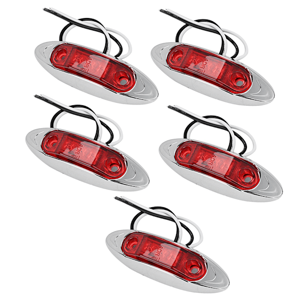 5 st 10-30V 3LED sidomarkeringar Blinkers Billampor Blinkers Positionsljus (Röd)