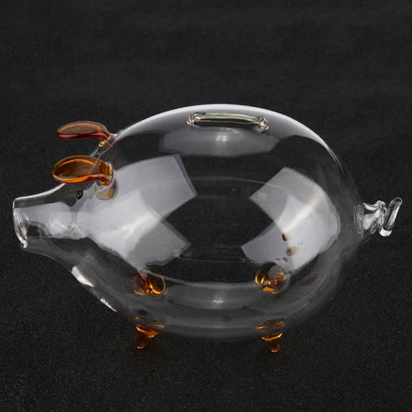 Transparent Glas Gris Mynt Sparbössa Spargris Pengar Sparlåda Barnpresent