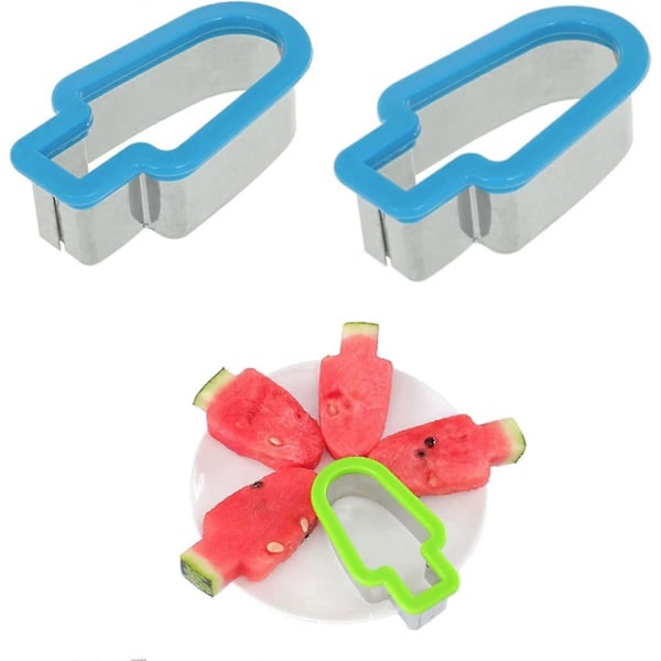 2 Stycken Vattenmelon Skärare Melon Skärare För Kreativa Isglassar Rostfritt Stål Skärare För Gör-Det-Själv Fruktkex Verktyg Juni 6.15 Blå