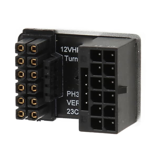 GPU PCIe-stik 600W 12V HPWR 16P til 16P han til hun 180 grader GPU-strømadapterkort til stationær computer PH316 Sølv