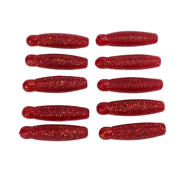 10 stk fiske myk agn kunstig bie puppe potet lokke lang kast tilsett salt agn 6cm 8g vinrød