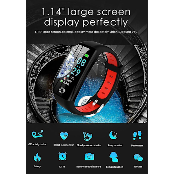 Samsung Smart Armbånd med GPS Tracker, Pulsmåler og Blodtryksmonitor - Sort